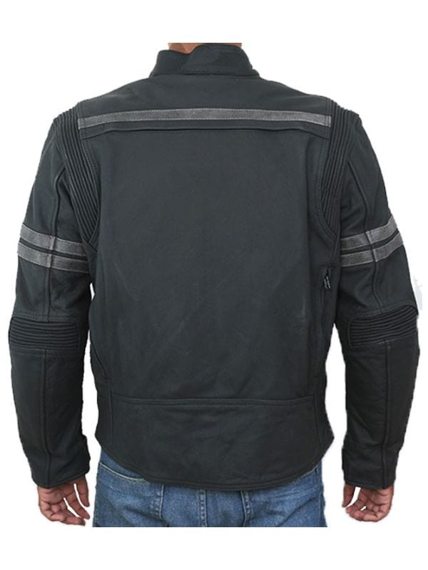 Thread Masters INC Armoured Motorcycle Biker Black Leather Jacket