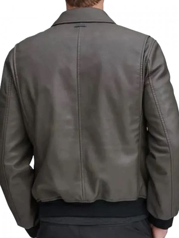 Thread Masters INC Men Classic Real Gray Bomber Leather Jacket