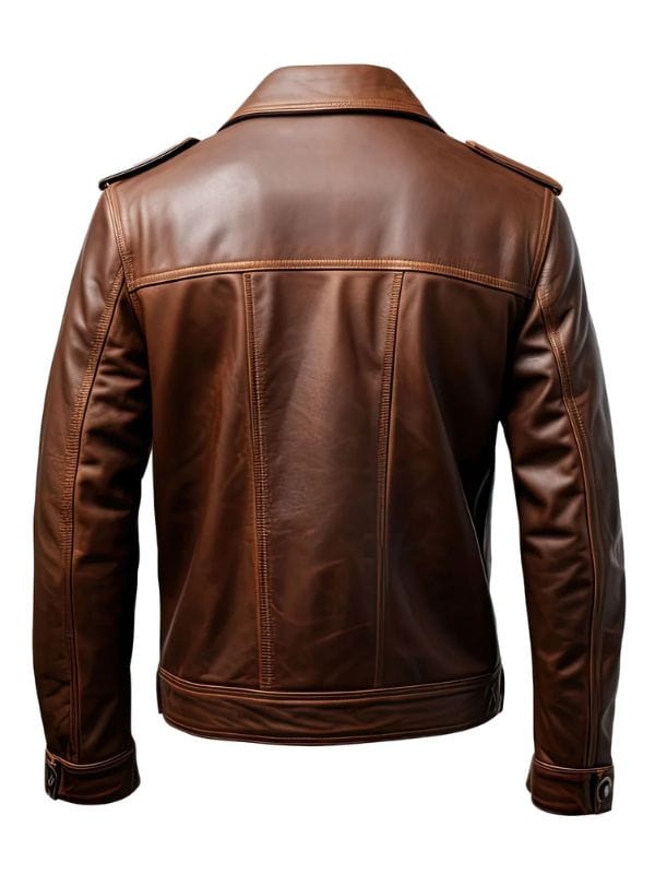 Thread Masters INC Men’s Dark Brown Trucker Leather Jacket