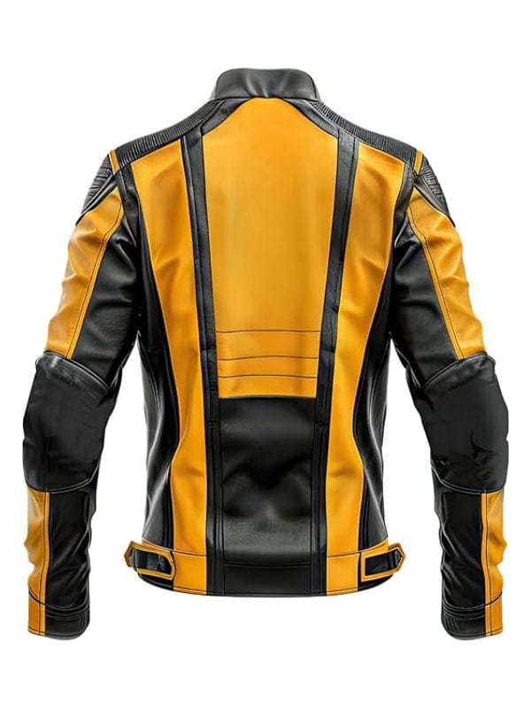 Thread Masters INC Men’s Mustard Black Genuine Sheepskin Multi Zipper Leather Jacket