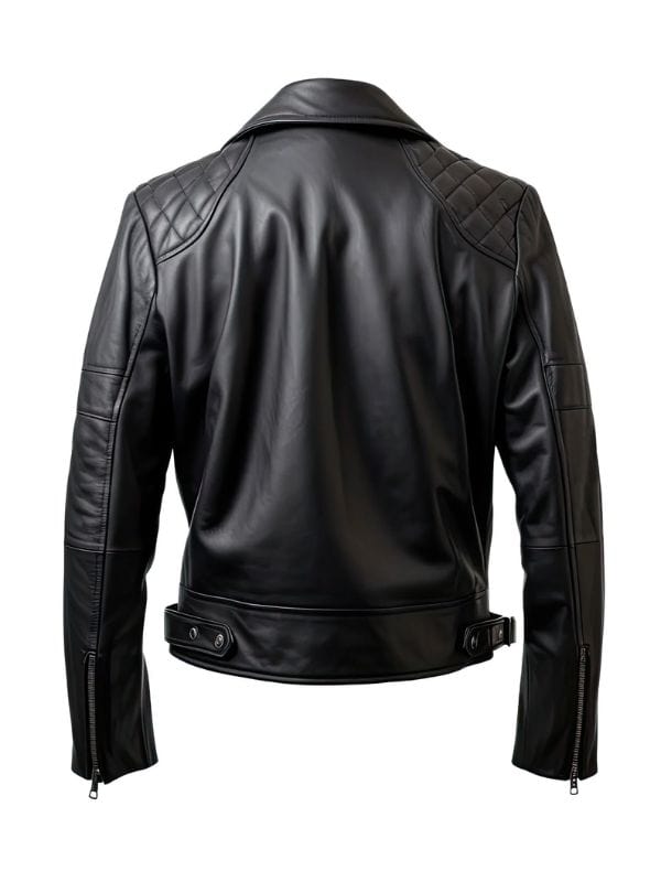 Thread Masters INC Mens Diamond Quilted Shirt Collar Black Biker Jacket