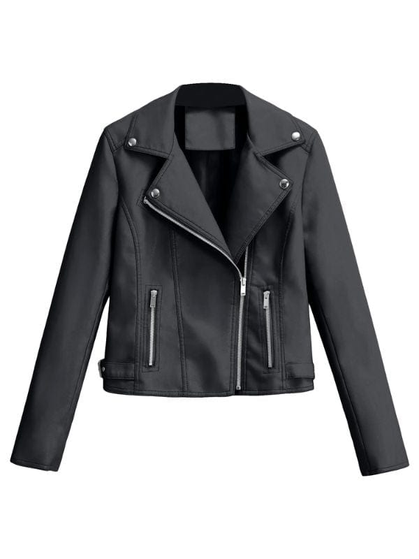 Thread Masters INC Women's Black Motorbike Genuine Black Leather Jacket