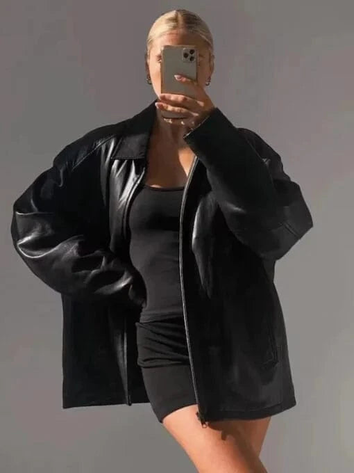 Thread Masters INC Women Vintage 90’s Oversized Straight Black Jacket