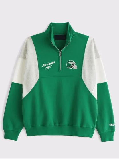 Thread Masters INC Abercrombie Philadelphia Eagles Half-Zip Sweatshirt