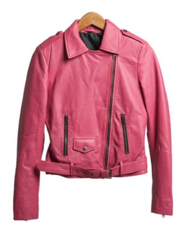 Thread Masters INC Barbie Pink Biker Style Leather Jacket for Women