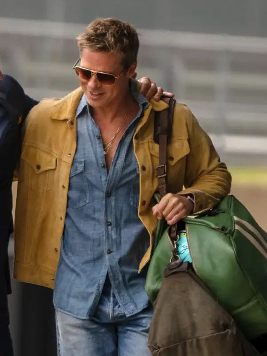 Brad Pitt F1 Suede Jacket Brown