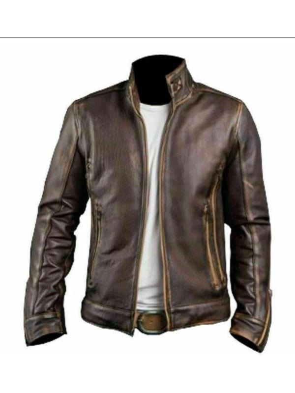 Thread Masters INC Café Racer Motorcycle Genuine Leather Jacket