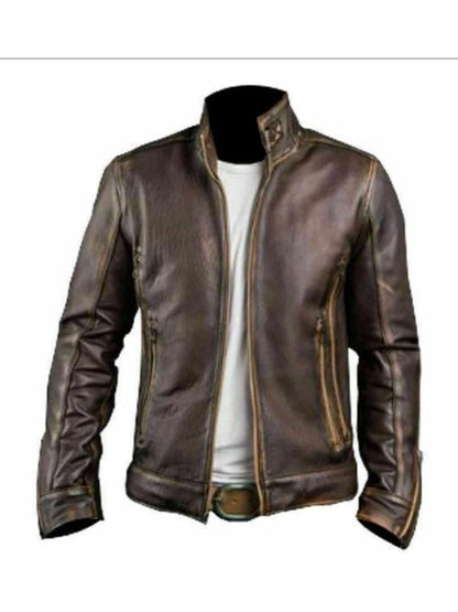 Thread Masters INC Café Racer Motorcycle Genuine Leather Jacket
