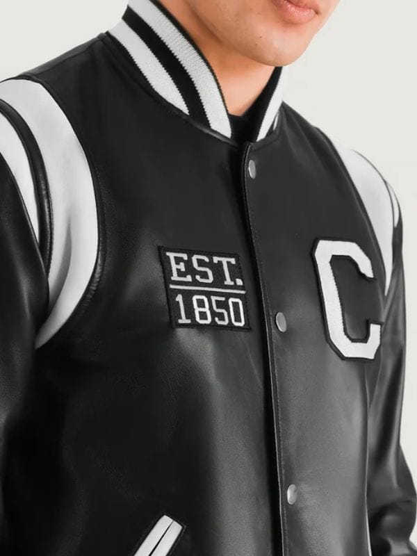 Thread Masters INC Liberte California Black Leather Varsity Jacket