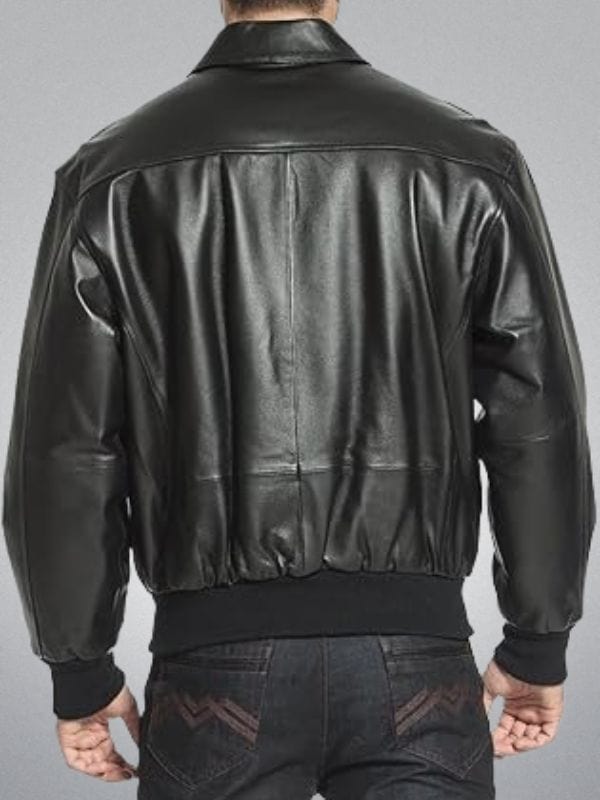 Thread Masters INC Men's Air Force A-2 Leather Flight Black Bomber Jacket