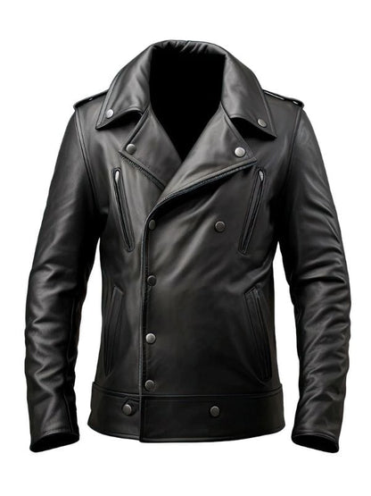 Thread Masters INC Men’s Genuine Sheepskin Double Breasted Black Peacoat