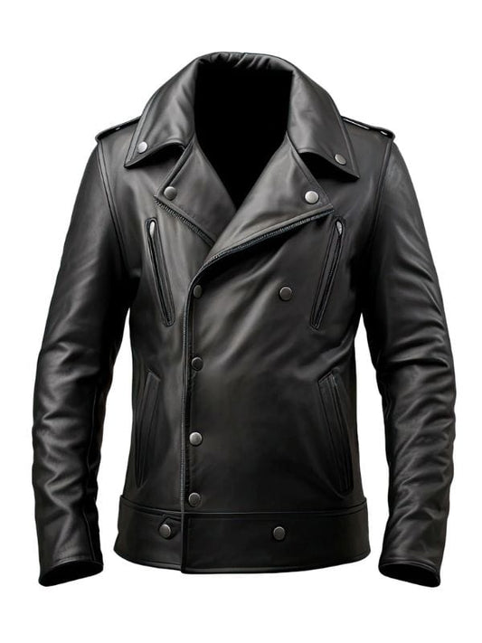 Thread Masters INC Men’s Genuine Sheepskin Double Breasted Black Peacoat