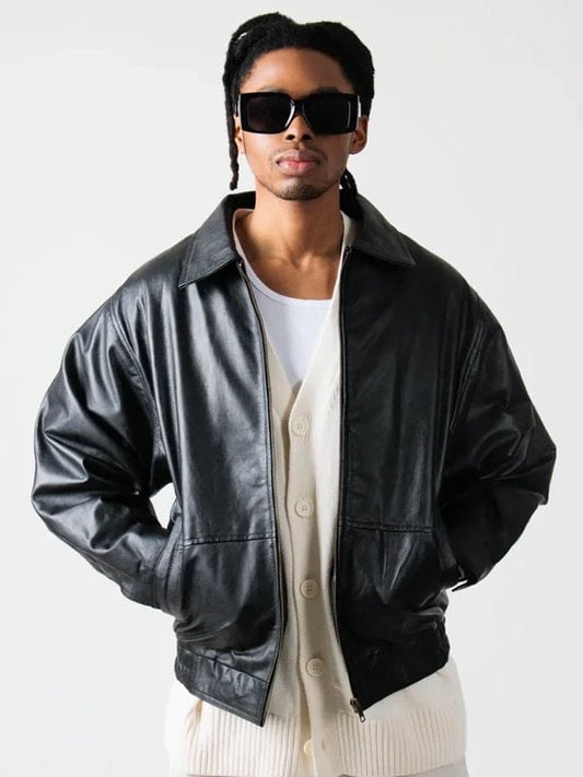 Thread Masters INC Mens 90’s Oversized Black Jacket