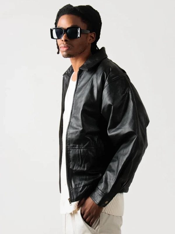 Thread Masters INC Mens 90’s Oversized Black Jacket