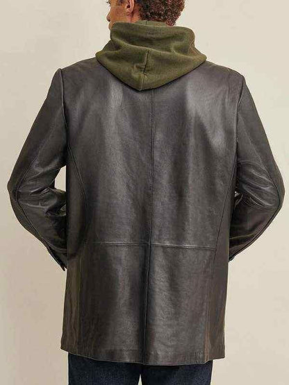 Thread Masters INC Mens Big and Tall Black Leather Blazer