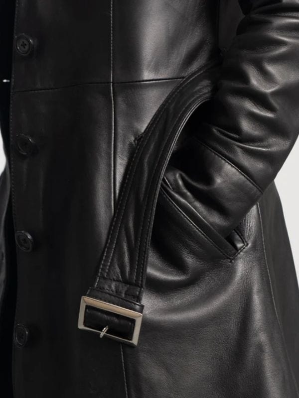 Thread Masters INC Moonlight Black Leather Trench Coat