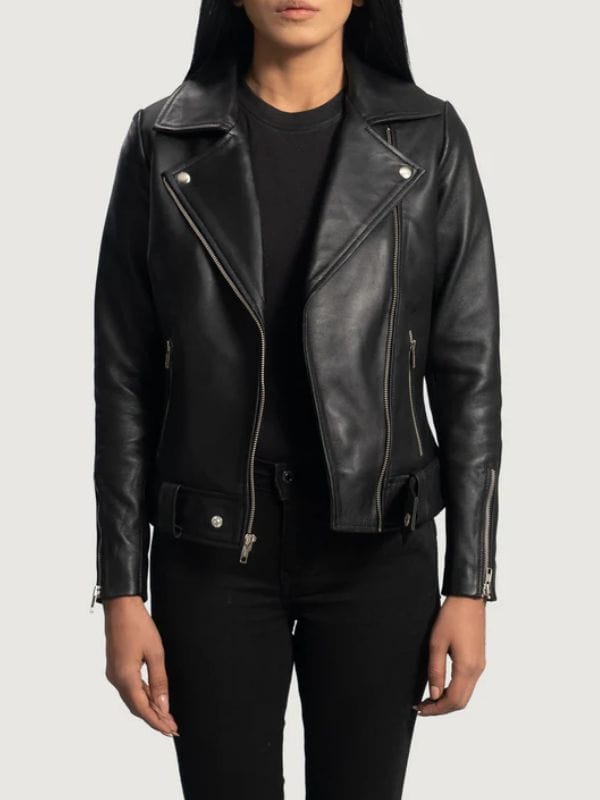 Thread Masters INC Rumy Lapel Collar Black Leather Biker Jacket