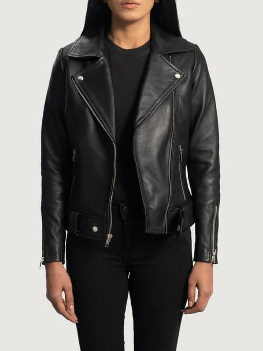 Thread Masters INC Rumy Lapel Collar Black Leather Biker Jacket