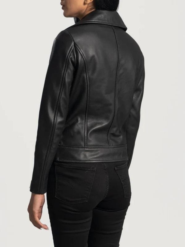 Thread Masters INC Rumy Lapel Collar Black Leather Biker Jacket