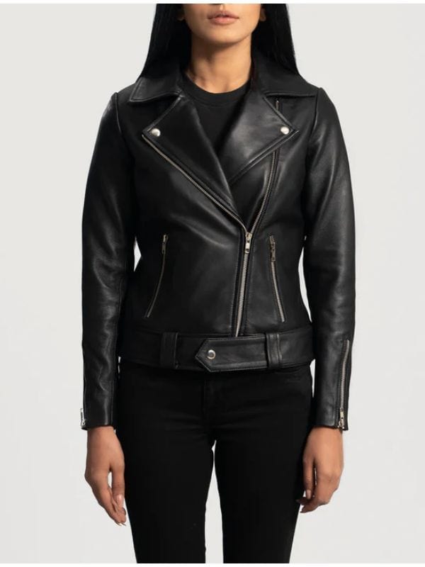 Thread Masters INC Rumy Lapel Collar Black Leather Biker Jacket