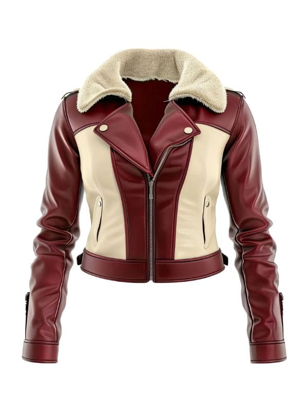 Thread Masters INC Women's B3 Aviator Pilot Beige Maroon Jacket