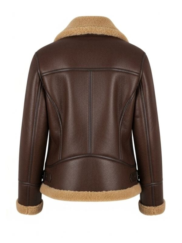 Thread Masters INC Women's Luxurious Brown Shearling Leather Jacket