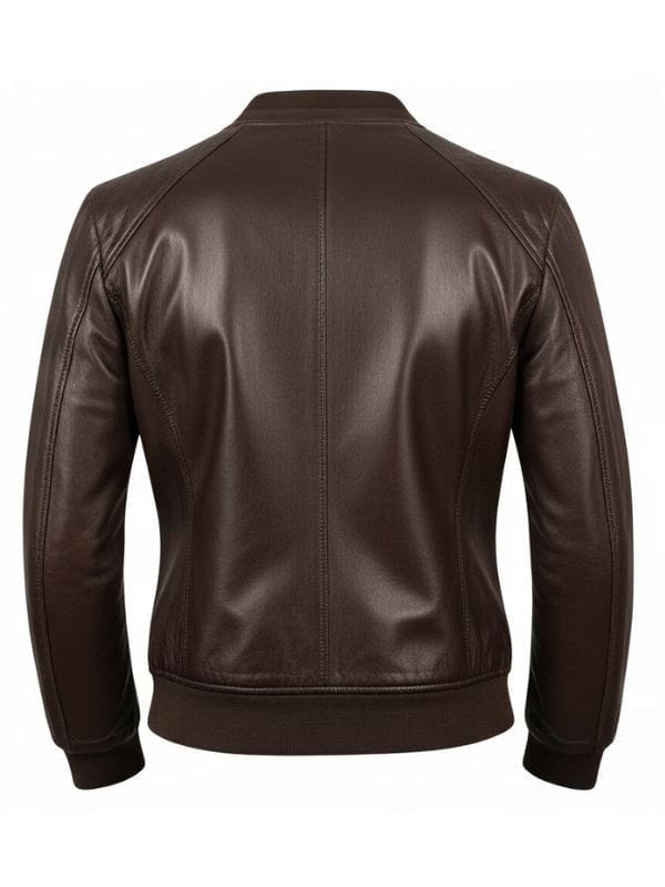 Thread Masters INC Women's Premium Dark Brown Leather Bomber Jacket