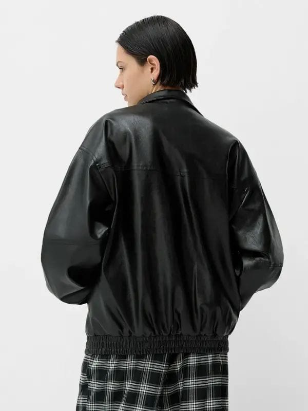 Thread Masters INC Womens Bershka Oversized Faux Leather Jacket