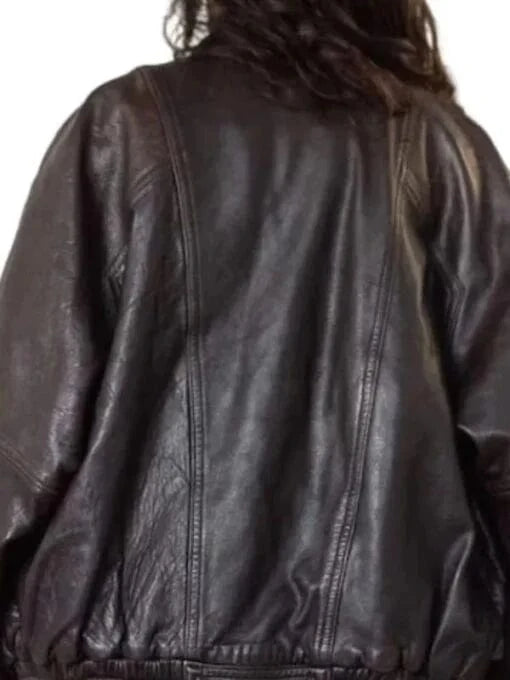 Thread Masters INC Womens Brown 90s Oversized Y2K Leather Jacket