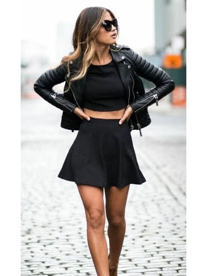 Thread Masters INC Womens Stylish Motorcycle Biker Genuine Lambskin Leather Jacket